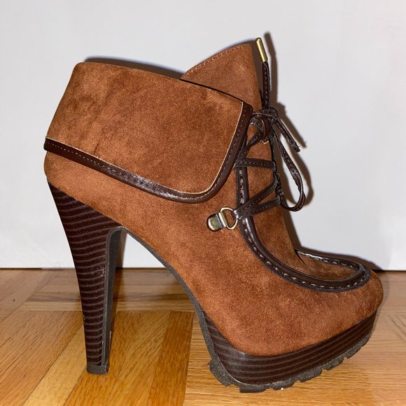 Suede Winter Boot Heel || Rusted Brown - Picture 5 of 8